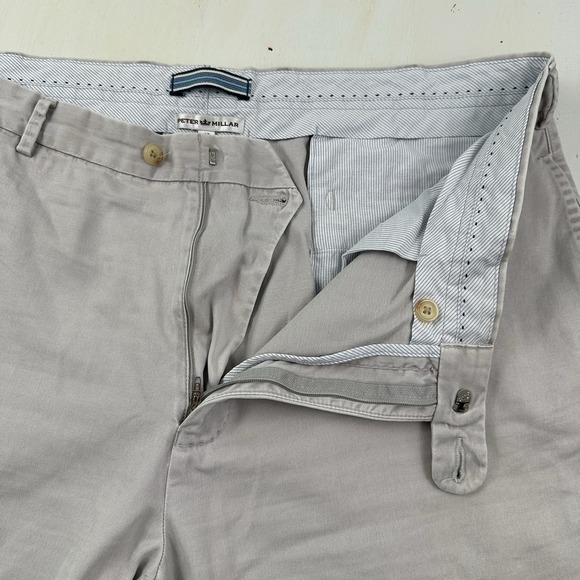 VTG Peter Millar Pants Men's 38x32 Beige Chino Khaki Golf 100% Pima Cotton Y2K - Picture 5 of 13